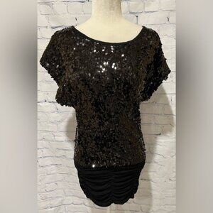 Forever 21 sexy sequin tie back short dress size large.